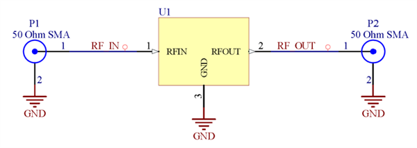 Schematic - Qorvo QPQ3550 High-Performance BAW Bandpass Filter